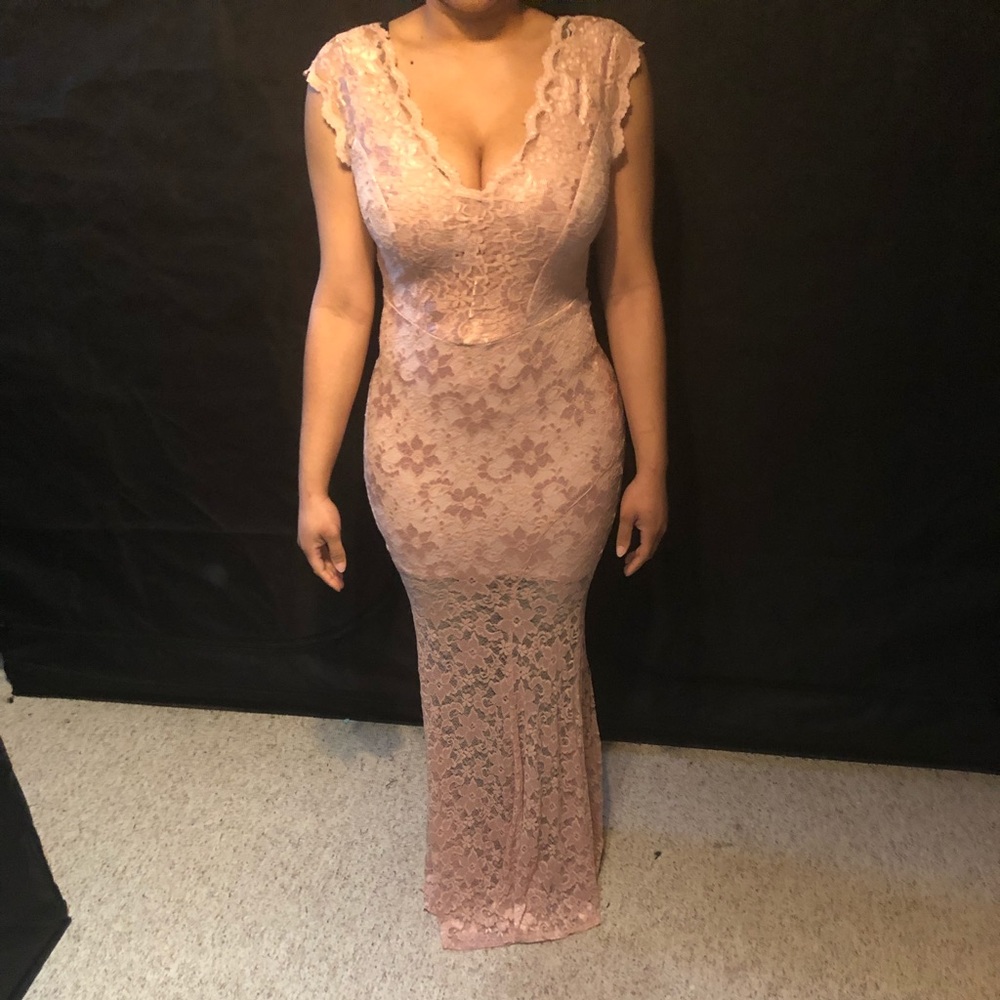 Pink lace dress